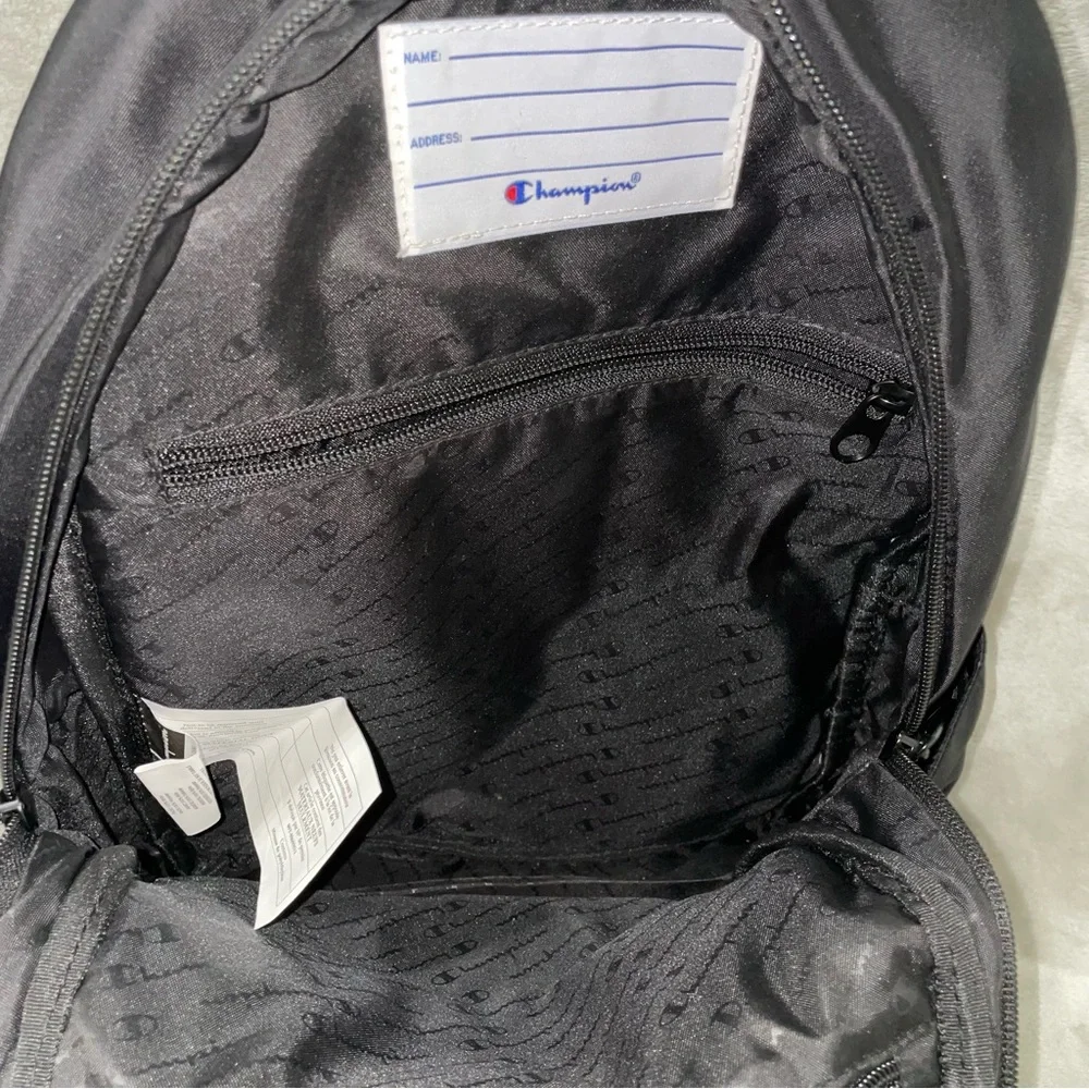 Champion Black Backpack with Bold Oversized C Logo OS